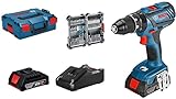 Bosch Professional 18V System Akku Schlagbohrschrauber GSB 18V-28 (max. Drehmoment: 63 Nm, inkl. 35tlg. Impact Zubehör-Set, 2x 2.0Ah Akku, Schnellladegerät GAL 18V-40, L-BOXX) - Amazon Exclusive