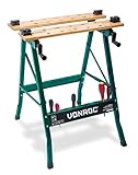 VONROC Werkbank klappbar für die Werkstatt - Mobiler Arbeitstisch/Werktisch für Handwerker - Belastbarkeit bis 150Kg