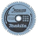 Makita B-57336 EFFICUT Kreissägeblatt Ø 165 x 1,45 x 20 mm, 56 Zähne, 23° Zahnwinkel, sehr saubere und schnelle Schnitte in Holz, MDF, Laminat, für Akku-Handkreissägen