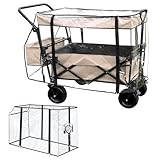 Bollerwagen Regenschutz, Regenschutz Bollerwagen Universal, Regenverdeck Bollerwagen Transparent Faltbare Bollerwagen Zubehör für Handwagen Strand Regenschutzhülle