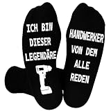 Belloxis Handwerker Geschenke für Männer Handwerker Socken Herren 43-46 Stoppersocken Herren Socken mit Spruch Geschenke für Papa Opa Geschenk Mann