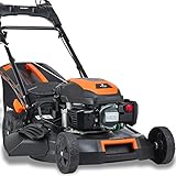 FUXTEC 4in1 Benzin Rasenmäher FX-RM5170eS mit E-Start, Gartenmäher inkl. Seitenauswurf-Funktion, 51 cm Schnittbreite, 4-Takt mit Hinterradantrieb, kugelgelagerte Big Wheel Räder, 60L Grasfangkorb