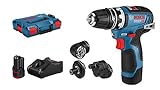 Bosch Professional 12V System Akku Bohrschrauber GSR 12V-35 FC - FlexiClick System (inkl. 2x 3.0Ah Akku, Schnellladegerät GAL 12V-40, 4x Aufsätze, L-BOXX)