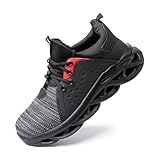 Hitmars Sicherheitsschuhe Herren Arbeitsschuhe Damen S3 Leicht S1 Stahlkappe Schutzschuhe Arbeitsschutzschuhe Stahlkappenschuhe Arbeitsschuhe Unisex D Grau 42