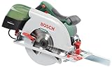 Bosch Kreissäge PKS 66 AF (Präzises Sägen in Holz, 1600 Watt; max. Schnitttiefe 66 mm; 3 tlg. Führungsschienenset)