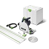 Festool Tauchsäge TS 60 KEBQ-Plus-FS (mit Kreissägeblatt, Sichtfenster, Splitterschutz, Innensechskantschlüssel, Führungsschiene), im Systainer