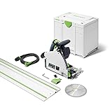 Festool Tauchsäge TS 60 KEBQ-Plus-FS (mit Kreissägeblatt, Sichtfenster, Splitterschutz, Innensechskantschlüssel, Führungsschiene), im Systainer