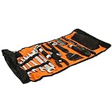 Black+Decker Rolltasche (mit Autowerkzeugzubehör, Taschenlampe, Schrauberklingen, Bits, Handwerkzeuge) A7144, 40.5 x 29.5 x 28.5 cm