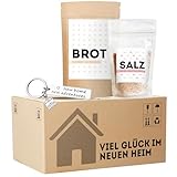 MeerBach & Rose Einweihungsgeschenk für Wohnung und Haus, originelles Brot und Salz Geschenk zum Einzug im mini Umzugskarton, tolles Einzugsgeschenk für Haus und Wohnung