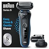 Braun Series 5 Elektrorasierer mit EasyClick Trimmer Aufsatz, Rasierer Herren Elektrisch, Präzisionstrimmer, EasyClean, Geschenk Mann, Made in Germany, 51-B1820s, blau