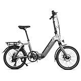 AsVIVA E-Bike Faltrad B13 mit 36V 15,6Ah Li-Ion Akku, extrem kompakt | Deutsche Qualitätsmarke | 20' Klapprad mit 6 Gang Shimano Kettenschaltung, Heckmotor, Scheibenbremsen | grau