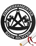 Zunftzeichen Zimmerer – Spezialgefertigtes Metallschild, Hochwertige Wanddekoration, Symbol des Zimmerhandwerks, Meisterstück für Arbeitsplatz & Zuhause, Unikatgeschenk für Zimmerer