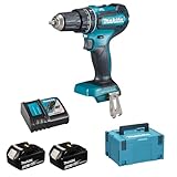 Makita DHP485RTJ Akku-Schlagbohrschrauber 18 V / 5,0 Ah, 2 Akkus, Ladegerät im MAKPAC