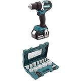 Makita DDF484RTJ Akku-Bohrschrauber 18V / 5,0 Ah, 2 Akkus + Ladegerät im MAKPAC + Lochsägenset universal 16tlg