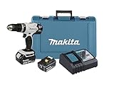 Makita DHP453RFEW Akku-Schlagbohrschrauber 18V / 3,0 Ah, 2 Akkus + Ladegerät im Transportkoffer in Weiß