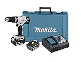 Makita DHP453RFEW Akku-Schlagbohrschrauber 18V / 3,0 Ah, 2 Akkus + Ladegerät im Transportkoffer in Weiß