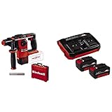 Einhell Akku-Bohrhammer HEROCCO Power X-Change (Li-Ion, 18 V, 2.2 Joule, 18 Nm, bürstenloser Motor, pneumatisches Schlagwerk, SDS+ Werkzeugaufnahme, inkl. E-Box, 2x 4,0 Ah Akku und Twincharger)