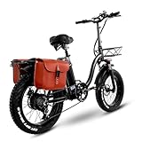 HFRYPShop Y20Plus E Bike 20 Zoll 24Ah Akku, Hinterradmotor 250W 65 Nm, 140KM-1152Wh, City E-Fahrrad Pedelec Elektrofahrrad für Damen Herren, Mit Satteltasche, E-Bike Klapprad Hydraulische Bremse