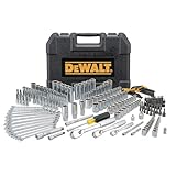 DEWALT Mechaniker-Werkzeugset, 247-teilig, 1/4 Zoll, 3/8 Zoll und 1/2 Zoll. Antrieb, SAE, Ratschen, Stecknüsse, Sechskantschlüssel, Ringmaulschlüssel, poliertes Chrom-Finish (DWMT81535)