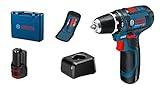 Bosch Professional 12V System Akku Bohrschrauber GSR 12V-15 (inkl. 2x 2.0Ah Akku, Ladegerät GAL 12V-20, 10-tlg.-Zubehör-Set, Handwerkoffer)