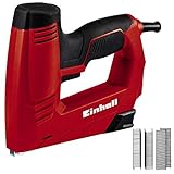 Einhell Elektrotacker TC-EN 20 E (für Klammern Typ 53, Nägel Typ 47, elektronische Schlagkraftvorwahl, Sicherheitsnase, inkl. 1000 Klammern/500 Nägel)