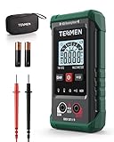 TESMEN TM-510 Digital Multimeter, 4000 Zähler Messgerät, Voltmeter mit Automatischem Messbereich, Intelligente Messung; Spannungsprüfer Misst AC/DC-Spannung, Widerstand, Durchgang – Grün