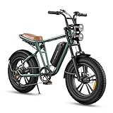 ENGWE M20 E-Bike Herren Elektrofahrrad mit 20'×4.0' Zoll Fat Tire 48V 13AH Lange Reichweite 50KM bis 100KM, 7-Gang-All-Terrain Ebike (grün|)