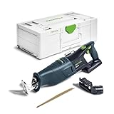 Festool – Akku-Säbelsäge RSC 18 EB-Basic inkl. Absaugvorrichtung + Säbelsägeblatt WOOD UNIVERSAL + Systainer SYS3 L 187