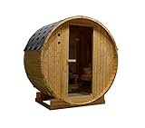 WELCON Saunafass 2 Personen | Fasssauna | Sauna Outdoor und Garten 3,6 kW, 230 Volt