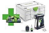 Festool Akku-Bohrschrauber C 18-Basic-4,0 (mit Akkupack, Werkzeugfutter, Magnet-Bithalter, SchnellspannbohrfutterP, Bit, Gürtelclip), im Systainer