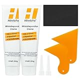 Hinrichs 500g Spachtelmasse Weiß Innen - Wand Reparatur Weiss Paste – Set aus 2x Wandspachtel 250g, 2x Instant Repair Paste, 2x Tüllen & Schleifpapier - Wall Repair Kit - Löcher Wand füllen Weiß