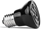 FILFEEL Wärme Lampen, Reptile Heat Lamp Birne Infrarot Keramik Emitter Pet Heizung Lampe Reptil Glühbirne 50-100 Watt(50W-Schwarz)