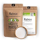 Natron Pulver 2 x 100 g in Lebensmittelqualität | Natriumhydrogencarbonat E500 | Hausmittel zum Backen und Putzen | Backpulver | Backsoda