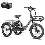 Fafrees [ Offiziell F20 Mate Lastenfahrrad 20 Zoll, Elektrofahrrad Herren 180 KG, E Bike Dreirad für Erwachsene, Klapprad E-Bike Hydraulische Scheibenbremsen, Fatbike Elektro Dreirad Fahrrad