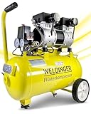 WELDINGER Flüsterkompressor FK 120 turbo pro 1500 W Luftabgabe 150 l/min ölfrei innenbeschichteter Tank 5 Jahre Garantie