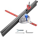 VEVOR Gehrungslehre Tischkreissäge 600 mm Miter Gauge Ablängen Winkelanschlag, 24 Zoll Lochsägenmesser für Bandsäge, 60°-Anschlag Hobelmaschine, Holzsäge Gehrungsmesser, Aluminium-Legierung, 2,3 kg