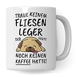 Tasse Fliesenleger lustig Fliesenleger Geschenk Beruf Spruch Kaffeebecher Fliesenleger Geschenkidee Fliesen legen Handwerk Kaffee-Tasse Teetasse Becher