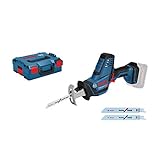 Bosch Professional 18V System Akku Säbelsäge GSA 18 V-LI C (Compact Version, inkl. 3x Säbelsägeblatt, ohne Akku/ Ladegerät, L-BOXX)