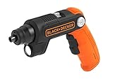 Black+Decker Pivot Akku-Schrauber BDCSFL20C (3,6 V, 1,5 Ah Li-Ion, 3-Positionen-Handgriff, für eingeschränkte Platzverhältnisse, integrierte Taschenlampe, inkl. 2 Schrauberklingen)