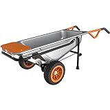 WORX WG050 Aerocart Multifunktions-Schubkarre – 8-in-1 Funktion: Sackkarre mit Vollgummireifen, Gartenkarre, Tragehilfe, Müllbeutelhalter uvm.