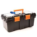 BigDean Werkzeugkoffer leer - 51x25x23cm - aus schlagfestem Kunststoff - Werkzeugkiste mit Innenablage - auch als Angelbox geeignet - Werkzeugkasten für Heim- & Handwerker - Made in EU