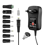 ZJSTRO 41W Universal Netzteil,6V 9V 12V 15V 18V 20V 24V AC/DC Adapter Schaltnetzteil mit 8 pcs DC Tipps,für Haushaltselektronik LED-Streifen Router BT-Lautsprecher CCTV-Kameras TV Box