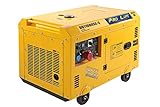 Pro-Lift-Werkzeuge Notstromaggregat 10kVA Super Silent 8000W 230V + 400V Stromerzeuger 4-Takt-Dieselmotor luftgekühlt Stromaggregat Starkstrom Eletro-Starter Generator leise Diesel Notstromaggregat