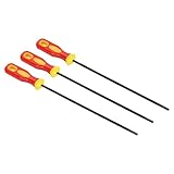 PATIKIL Feile für kettensäge 3 Pack 5/32' (4.0 Mm) Runde Kette Sägeschärfer Feile mit Plastik Griff für Kettensäge Rot Gelb