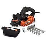 WORX WX615 – leistungsstarker Elektrohobel mit 750W - 82mm Arbeitsbreite – hochwertige HSS-Klingen - Bürstenbreite 82 mm - Durchgangstiefe bis 3mm