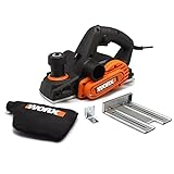 WORX WX615 – leistungsstarker Elektrohobel mit 750W - 82mm Arbeitsbreite – hochwertige HSS-Klingen - Bürstenbreite 82 mm - Durchgangstiefe bis 3mm