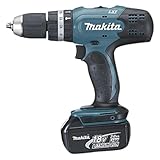 Makita DHP453RFE Akku-Schlagbohrschrauber 18V / 3,0 Ah, 2 Akkus + Ladegerät im Transportkoffer, Schwarz/Blau