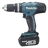 Makita DHP453RFE Akku-Schlagbohrschrauber 18V / 3,0 Ah, 2 Akkus + Ladegerät im Transportkoffer, Schwarz/Blau