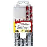 fischer Universalbohrer Set, 5 - 12 mm Durchmesser, Aufsätze für Bohrmaschinen, Bohrerset mit verschiedenen Größen, Verschleißfester Bohrer zum Bohren in unterschiedliche Materialen, 5er Pack