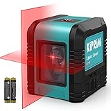 Kreuzlinienlaser, Kiprim LV1R Selbstnivellierend Linienlaser 15M ± 0,2 mm/m, 360° Umschaltbar Vertikale/Horizontale Roter Laser IP54 Staub & Wasserschutz inkl. 2*AA Batterien & Schutztasche